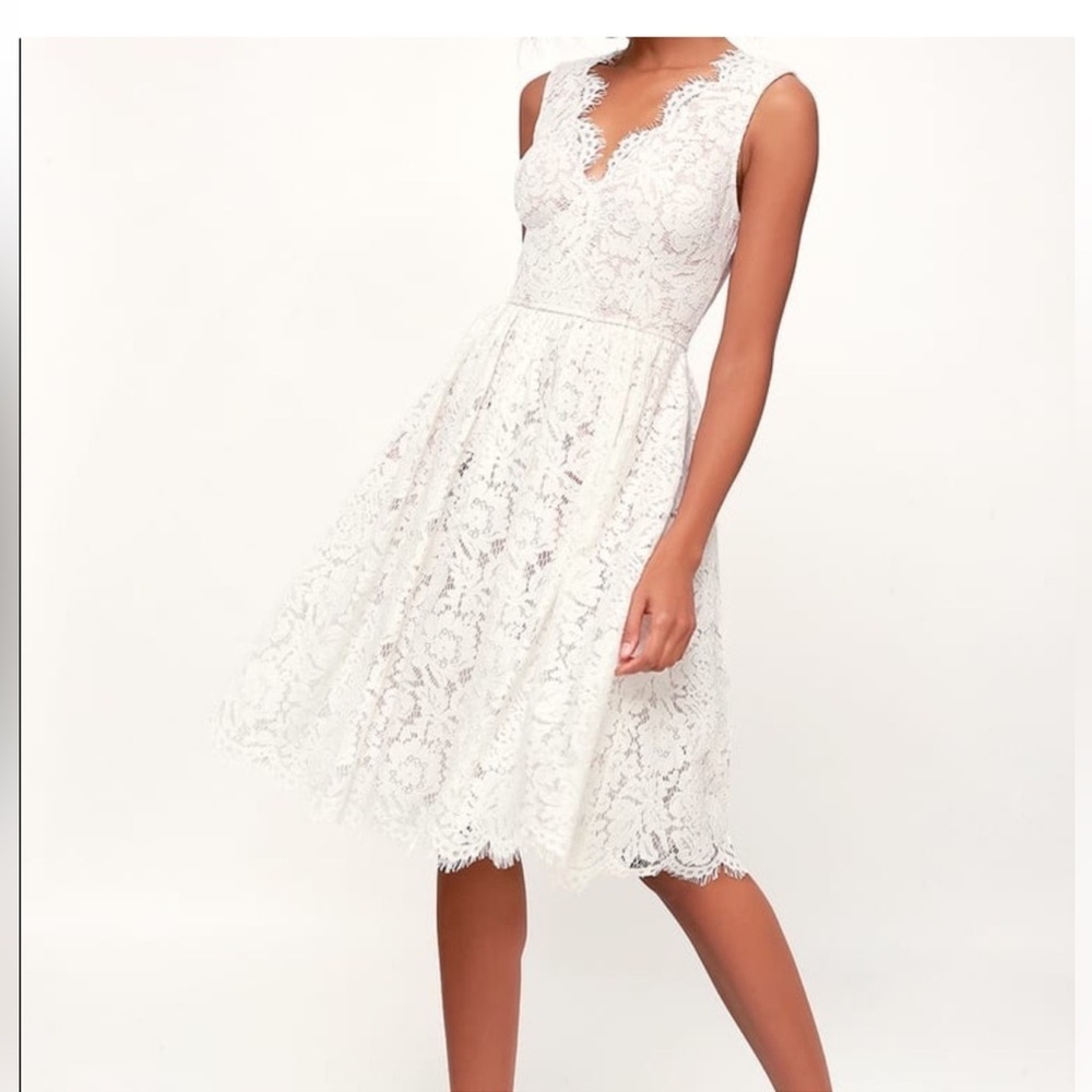 NWT Lulus Lace Dress White Size S